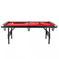 Billiards Table, 7 Ft. Pool Table, Portable Foldable Space-Saving Table, Billiard Table Set Includes Balls, Cues, Chalks
