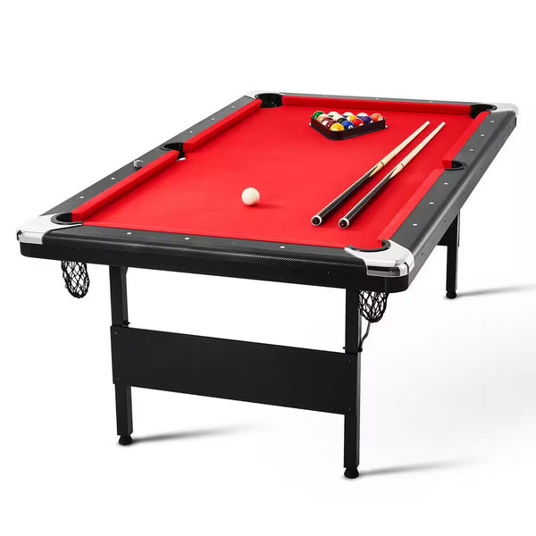 Pool Table Designed for Space-Saving Storage, 7ft Foldable Design, Complete Accessory Set, Portable Construction