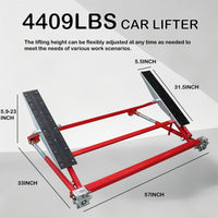 4409LBS/2000KG Portable Car Lift Adjustable Height Car Auto Scissor Lift with Wheels for Home Garages Stores
