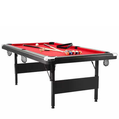 Pool Table Designed for Space-Saving Storage, 7ft Foldable Design, Complete Accessory Set, Portable Construction